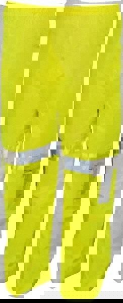 Rain Pants: Polyester;Polyurethane, Snaps Closure, High-Visibility Lime, X-Large